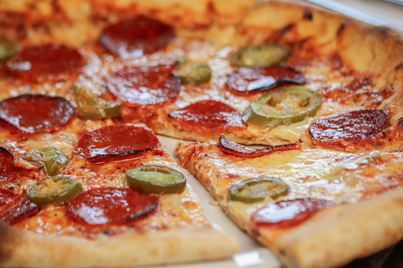 Dewey's truffle mushroom artisan pizza